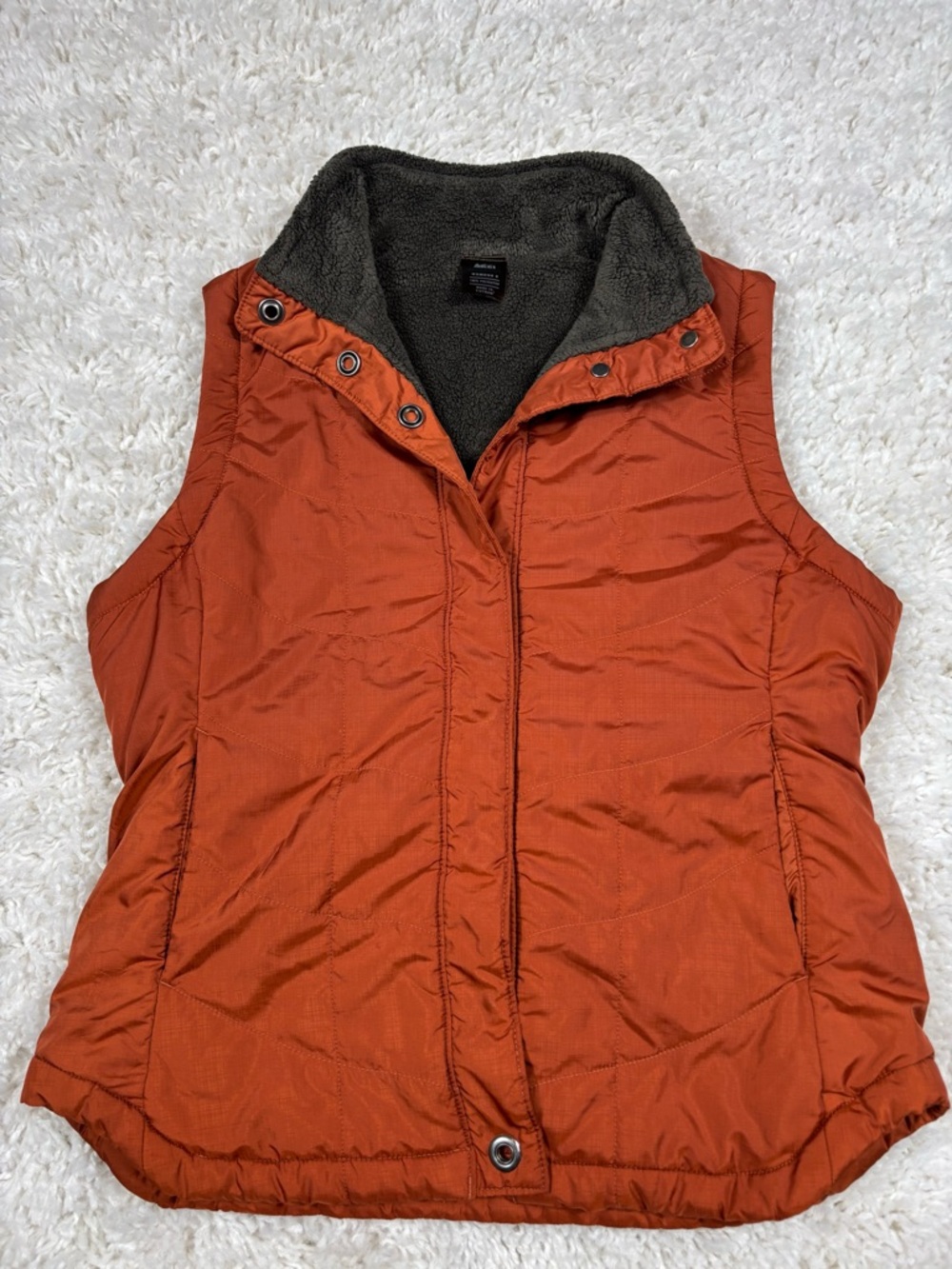 REI Women’s Small Burnt Orange Insulated Fleece Lined Snap Vest